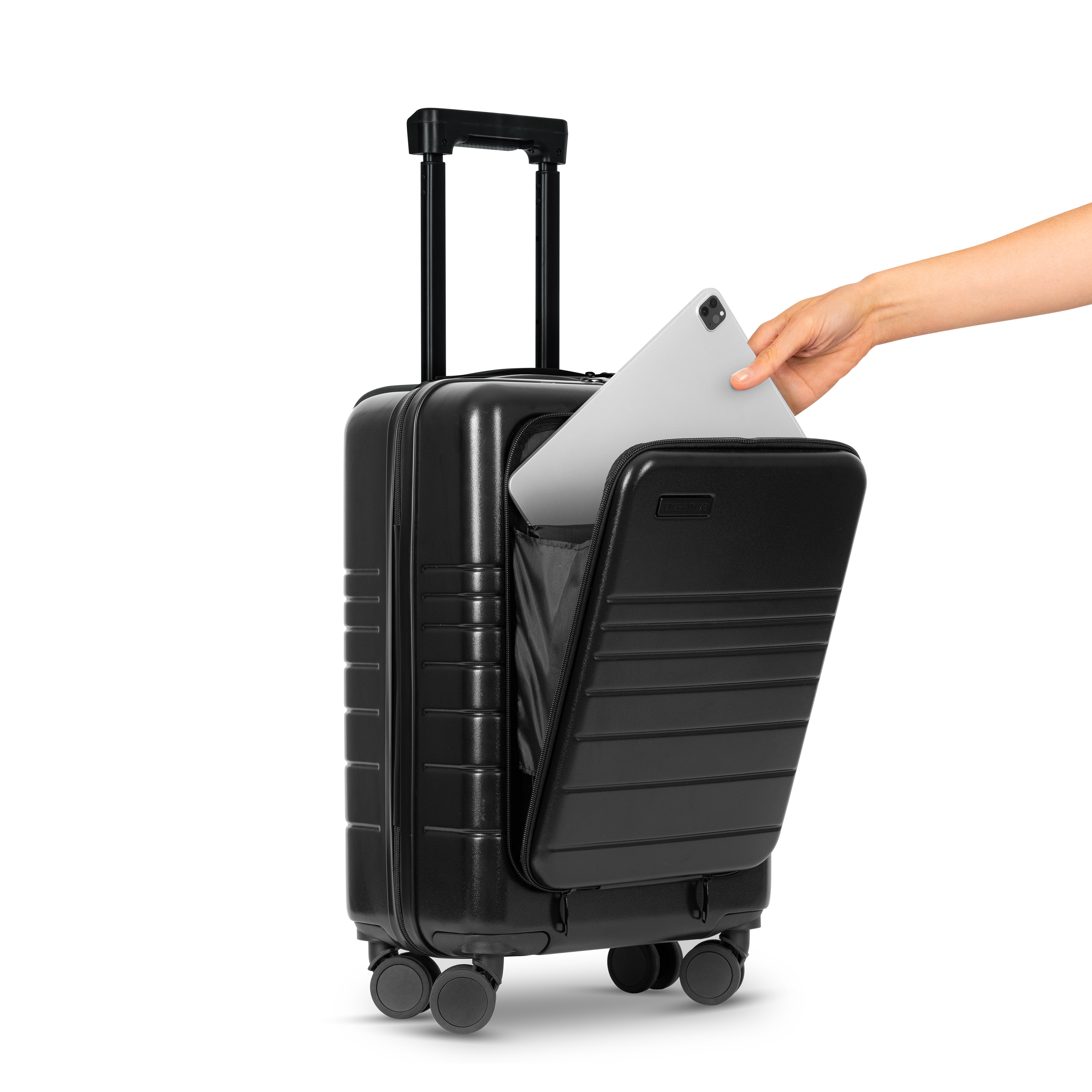 E1 koffer-set schwarz: \n Handgepäck + Großer Koffer