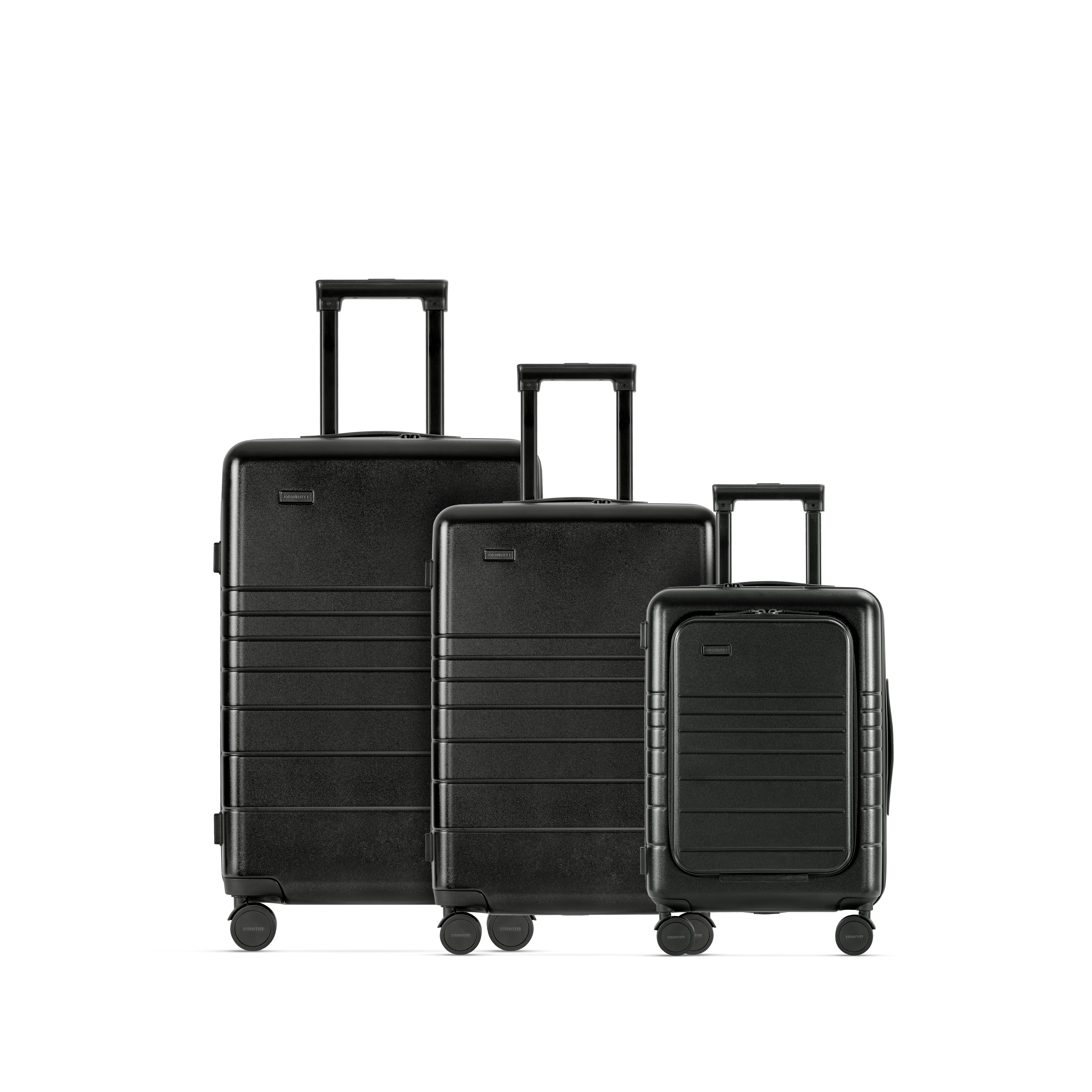Set trzech walizek czarnych z ABS