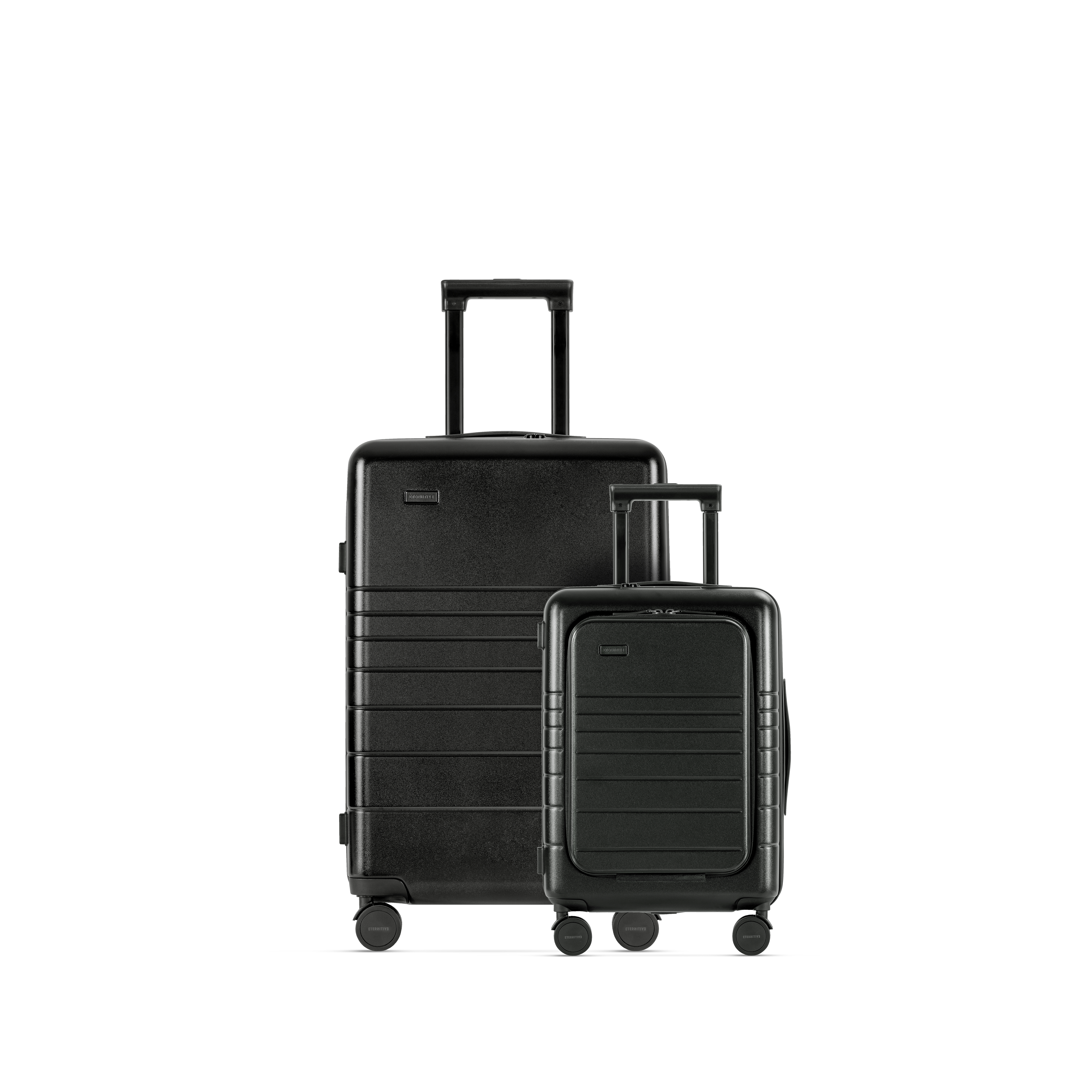 Zestaw walizek kabinowa z kieszonką + duża czarna